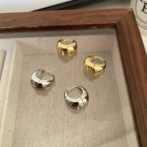 Planet Gates 6 Stainless Steel Smooth Metal Chunky Hoop Earrings for Women Girls Fashion Round Circle Hoops Statement Earrings Punk Jewelry