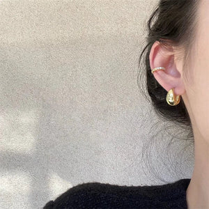 Planet Gates 6 Stainless Steel Smooth Metal Chunky Hoop Earrings for Women Girls Fashion Round Circle Hoops Statement Earrings Punk Jewelry