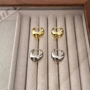 Planet Gates 6 Stainless Steel Smooth Metal Chunky Hoop Earrings for Women Girls Fashion Round Circle Hoops Statement Earrings Punk Jewelry