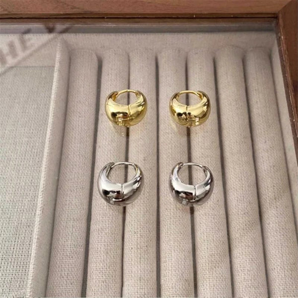 Planet Gates 6 Stainless Steel Smooth Metal Chunky Hoop Earrings for Women Girls Fashion Round Circle Hoops Statement Earrings Punk Jewelry