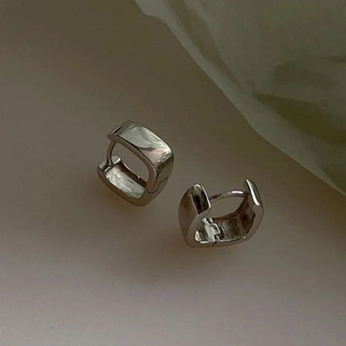 Planet Gates 6 Stainless Steel Smooth Metal Chunky Hoop Earrings for Women Girls Fashion Round Circle Hoops Statement Earrings Punk Jewelry