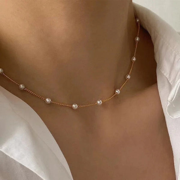 Planet Gates 6 SUMENG 2024 New Fashion Kpop Pearl Choker Necklace Cute Double Layer Chain Pendant For Women Jewelry Girl Gift