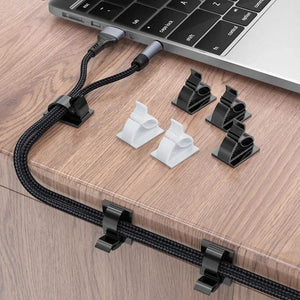 Planet Gates 60/30/10PCS Self Adhesive Cable Management Organizer Clips Adjustable Desk Tidy Wire Cord Fixer Fastener Clips For Home Office