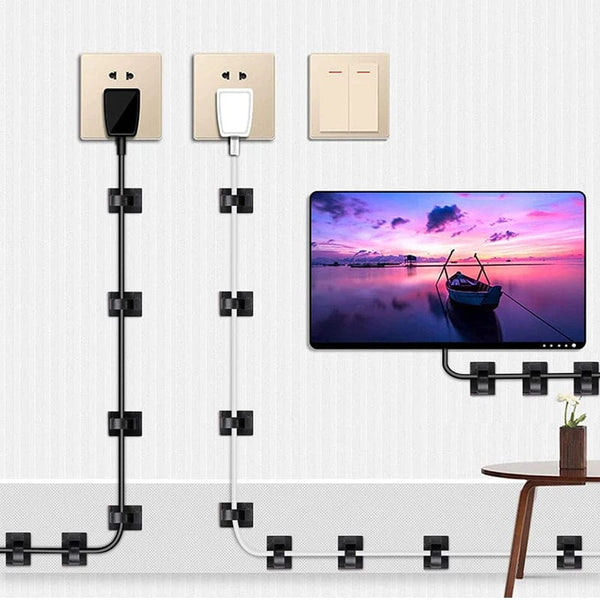 Planet Gates 60/30/10PCS Self Adhesive Cable Management Organizer Clips Adjustable Desk Tidy Wire Cord Fixer Fastener Clips For Home Office