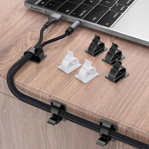 Planet Gates 60/30/10PCS Self Adhesive Cable Management Organizer Clips Adjustable Desk Tidy Wire Cord Fixer Fastener Clips For Home Office
