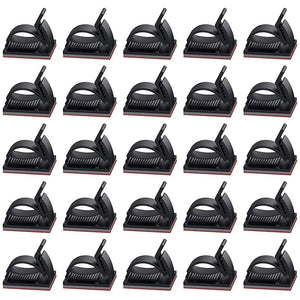 Planet Gates 60/30/10PCS Self Adhesive Cable Management Organizer Clips Adjustable Desk Tidy Wire Cord Fixer Fastener Clips For Home Office