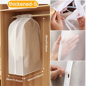 Planet Gates 60*30*90cm/23.62*11.81*35.43in 1pc Garment Clothes Cover Protector, Lightweight Closet Storage Bags Translucent Dustproof Waterproof Hanging Clothing Storage Bag With Full Zipper & Magic Tape & Strap For Coat Dress Windbreaker