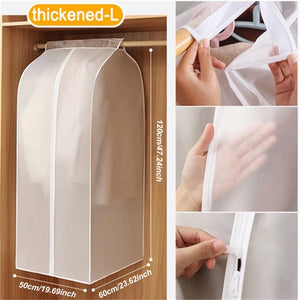Planet Gates 60*50*120cm/23.62*19.69*47.24in 1pc Garment Clothes Cover Protector, Lightweight Closet Storage Bags Translucent Dustproof Waterproof Hanging Clothing Storage Bag With Full Zipper & Magic Tape & Strap For Coat Dress Windbreaker