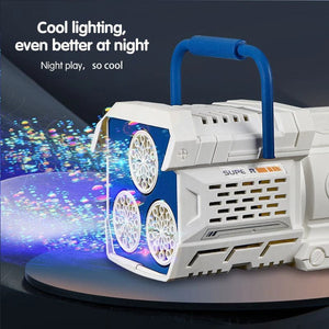 Planet Gates 60 Holes Bubble Gun LED Light Electric Automatic Rocket Soap Bubble Machine Toys for Kids Outdoor Wedding Party Children's Gifts