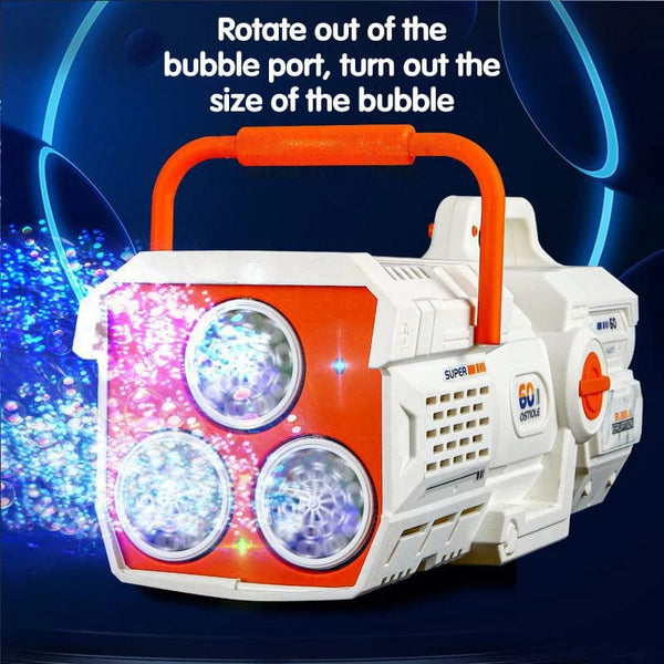 Planet Gates 60 Holes Bubble Gun LED Light Electric Automatic Rocket Soap Bubble Machine Toys for Kids Outdoor Wedding Party Children's Gifts