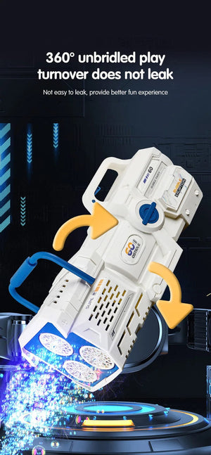 Planet Gates 60 Holes Bubble Gun LED Light Electric Automatic Rocket Soap Bubble Machine Toys for Kids Outdoor Wedding Party Children's Gifts