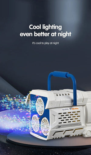 Planet Gates 60 Holes Bubble Gun LED Light Electric Automatic Rocket Soap Bubble Machine Toys for Kids Outdoor Wedding Party Children's Gifts