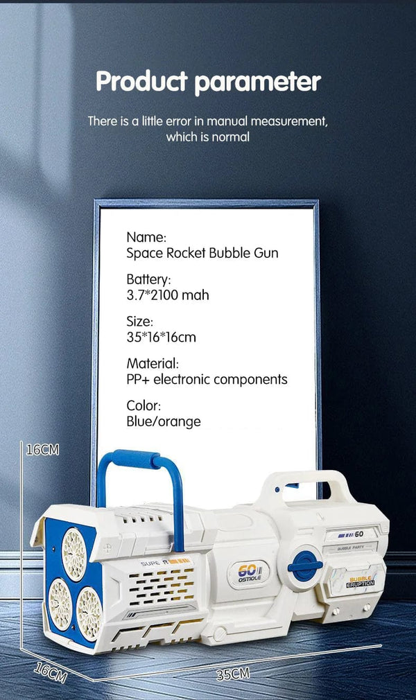 Planet Gates 60 Holes Bubble Gun LED Light Electric Automatic Rocket Soap Bubble Machine Toys for Kids Outdoor Wedding Party Children's Gifts