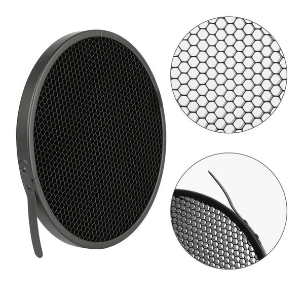 Planet Gates 60 Soonpho 7 inch Bowens Mount Standard Reflector Diffuser Lamp Shade Dish Honeycomb Grid for Soft Light Photographic Studio Kits