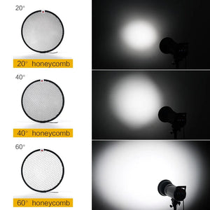 Planet Gates 60 Soonpho 7 inch Bowens Mount Standard Reflector Diffuser Lamp Shade Dish Honeycomb Grid for Soft Light Photographic Studio Kits