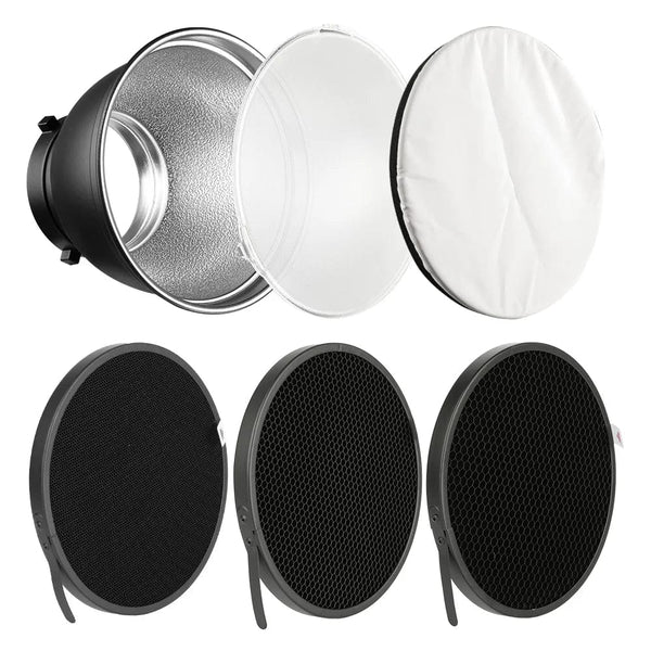 Planet Gates 60 Soonpho 7 inch Bowens Mount Standard Reflector Diffuser Lamp Shade Dish Honeycomb Grid for Soft Light Photographic Studio Kits