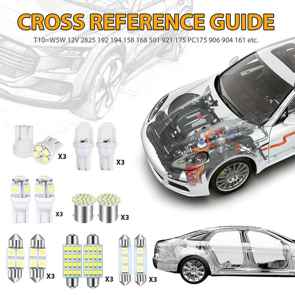 Planet Gates 6000K / 42pcs Set 42pcs Interior Car Lights Led Combination Set 31mm 36mm 41mm T10 1157 12v 6000k Led Dome Light Replacement Bulbs Reading Light