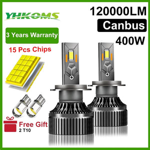 Planet Gates 6000K Cold White / 2 Pieces / H7 | CN YHKOMS 400W 120000LM Canbus H4 H7 H1 LED H8 H9 H11 9005 9006 9012 HB3 HB4 Car LED Headlight Auto Fog Lamp LED Bulbs 6000K 12V