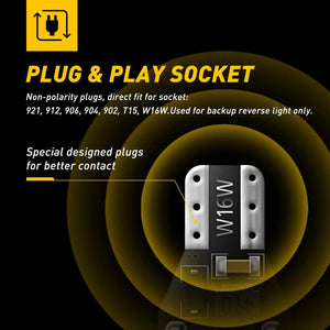 Planet Gates 6000K White AUXITO 2Pcs Canbus T15 T16 LED Reverse Lights W16W 912 921 LED Bulb No Error Car Back Up Rear Lamp 12V 6000K White Super Bright