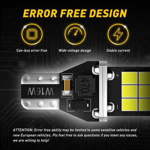 Planet Gates 6000K White AUXITO 2Pcs Canbus T15 T16 LED Reverse Lights W16W 912 921 LED Bulb No Error Car Back Up Rear Lamp 12V 6000K White Super Bright