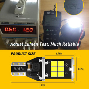 Planet Gates 6000K White AUXITO 2Pcs Canbus T15 T16 LED Reverse Lights W16W 912 921 LED Bulb No Error Car Back Up Rear Lamp 12V 6000K White Super Bright