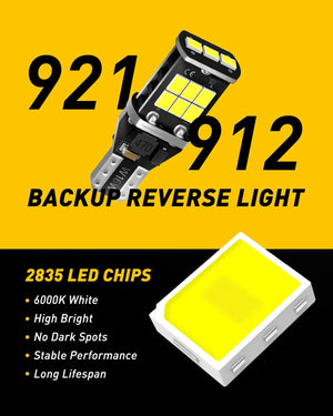 Planet Gates 6000K White AUXITO 2Pcs Canbus T15 T16 LED Reverse Lights W16W 912 921 LED Bulb No Error Car Back Up Rear Lamp 12V 6000K White Super Bright