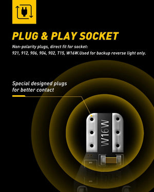 Planet Gates 6000K White AUXITO 2Pcs Canbus T15 T16 LED Reverse Lights W16W 912 921 LED Bulb No Error Car Back Up Rear Lamp 12V 6000K White Super Bright