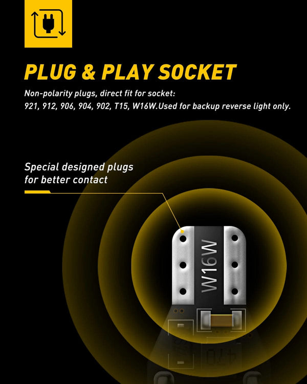 Planet Gates 6000K White AUXITO 2Pcs Canbus T15 T16 LED Reverse Lights W16W 912 921 LED Bulb No Error Car Back Up Rear Lamp 12V 6000K White Super Bright