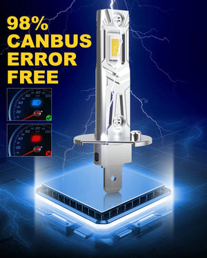 Planet Gates 6000K White / H1 / CHINA 2Pcs Canbus Error Free H1 LED Bulbs Super Bright High Beam H1 Car LED Head Fog Lights Fanless 6500K White 12V Mini Size