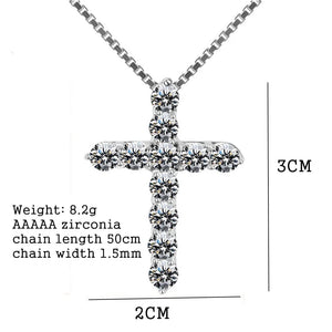 Planet Gates 60cm 24inches 16-24inches 925 Sterling Silver Necklace Box chain Shiny crystal classic cross Pendant For Women men Fashion Jewelry Gifts