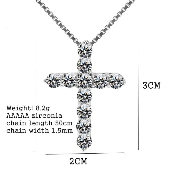 Planet Gates 60cm 24inches 16-24inches 925 Sterling Silver Necklace Box chain Shiny crystal classic cross Pendant For Women men Fashion Jewelry Gifts