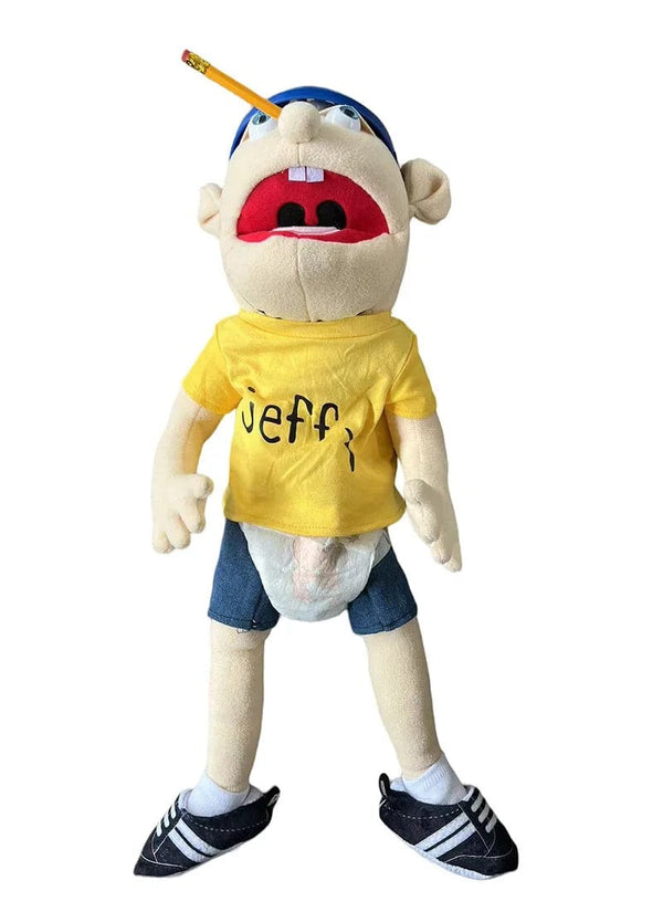 Planet Gates 60cm 60cm Jeffy Hand Puppet Plush Children Soft Doll Talk Show Party Props Christmas Doll Plush Toys Puppet Kids Gift