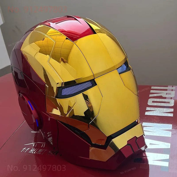 Planet Gates 60CM Aureate MK5 New AutoKing 1:1 Mk5 Iron Man Helmet Cosplay Voice Control Eyes with Light Model Toys for Adult Electric Wearable Christmas Gift