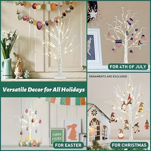 Planet Gates 60CM Birch Tree 24 Lights-warm White 1pc Christmas Decorations Birch Tree With LED Lights, Warm White, Light Up Tree Lamp, Fairy Light Spirit Tree For Xmas Indoor Home Table Fireplace Decor Battery Powered