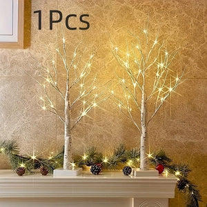 Planet Gates 60CM Birch Tree 24 Lights-warm White 1pc Christmas Decorations Birch Tree With LED Lights, Warm White, Light Up Tree Lamp, Fairy Light Spirit Tree For Xmas Indoor Home Table Fireplace Decor Battery Powered