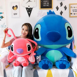 Planet Gates 60cm Giant Disney Lilo & Stitch Couple Models Cartoon Stuffed Plush Anime Plushs Baby Toys Pendant Toy Kawaii Kids Birthday Gift