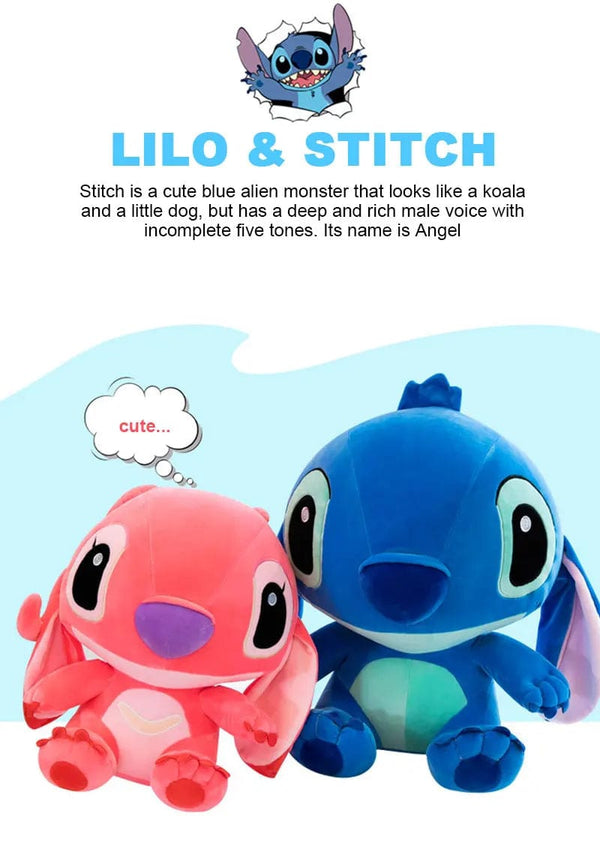 Planet Gates 60cm Giant Disney Lilo & Stitch Couple Models Cartoon Stuffed Plush Anime Plushs Baby Toys Pendant Toy Kawaii Kids Birthday Gift