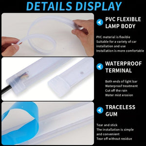 Planet Gates 60cm LED Decorative Light Strips Universal Flow Light Universal Car Lights For A Stylish Start-up Scanning Look!