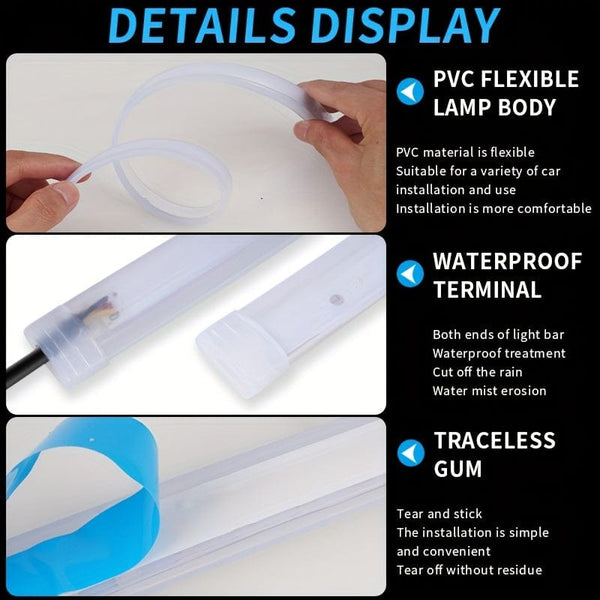 Planet Gates 60cm LED Decorative Light Strips Universal Flow Light Universal Car Lights For A Stylish Start-up Scanning Look!