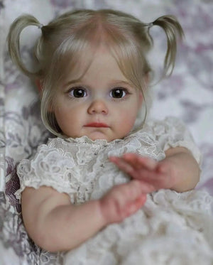 Planet Gates 60CM Maggie Handmade High Quality Soft Vinyl Silicone Reborn Toddler Detailed Lifelike Hand-rooted hair Collectible Art Doll