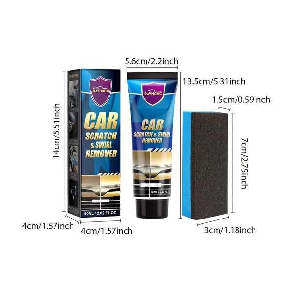Planet Gates 60ml+Sponge Car Scratch And Swirl Remover, Repair Polishing Scratch Removal Wax Scratch Repair Kit For Paints, Easily Repair Paint Scratches, Swirl, Marks