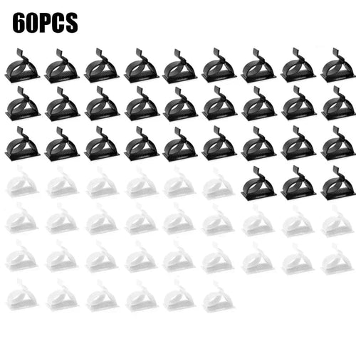 Planet Gates 60pcs Mixed 60/30/10PCS Self Adhesive Cable Management Organizer Clips Adjustable Desk Tidy Wire Cord Fixer Fastener Clips For Home Office