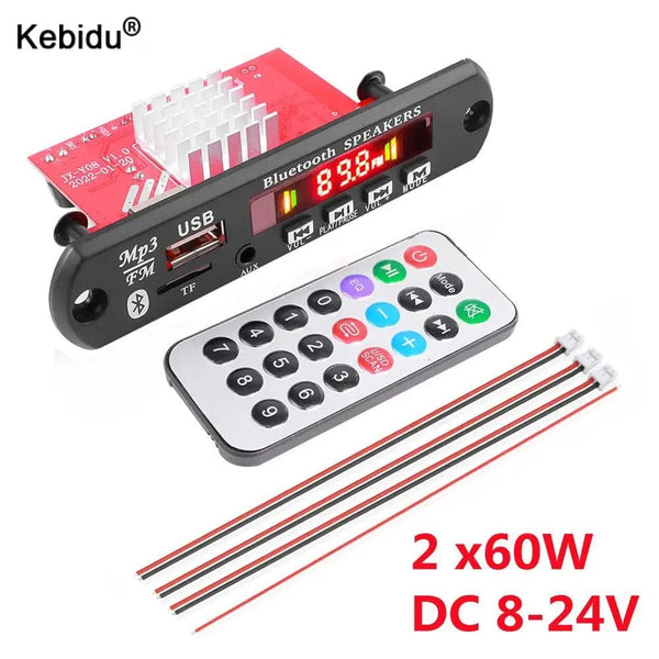 Planet Gates 60W 50W 40W Amplifier Bluetooth 5.0 DIY MP3 WAV Decoder Board DC 12V Wireless Car USB MP3 Player TF Card Slot USB FM with Mic