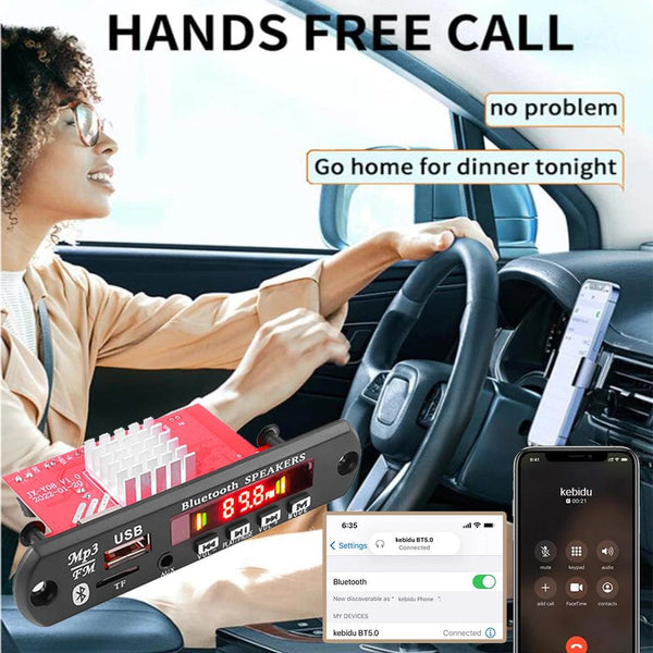 Planet Gates 60W 50W 40W Amplifier Bluetooth 5.0 DIY MP3 WAV Decoder Board DC 12V Wireless Car USB MP3 Player TF Card Slot USB FM with Mic
