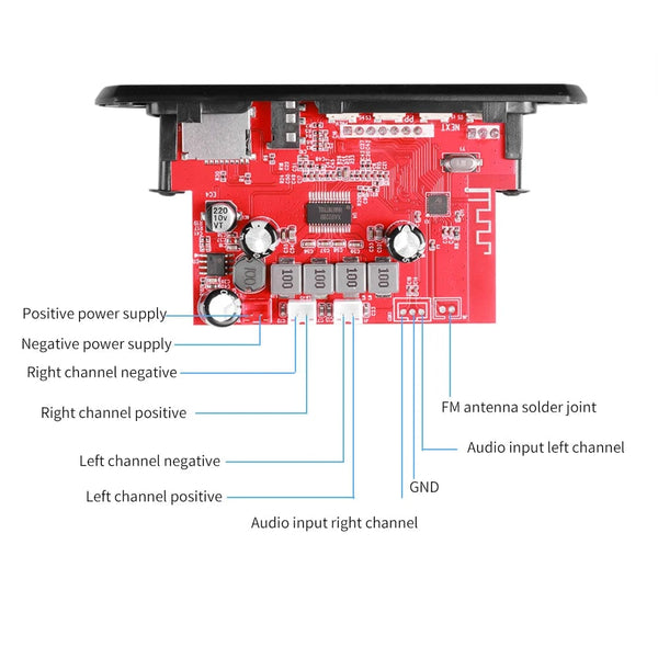 Planet Gates 60W 50W 40W Amplifier Bluetooth 5.0 DIY MP3 WAV Decoder Board DC 12V Wireless Car USB MP3 Player TF Card Slot USB FM with Mic