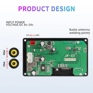 Planet Gates 60W 50W 40W Amplifier Bluetooth 5.0 DIY MP3 WAV Decoder Board DC 12V Wireless Car USB MP3 Player TF Card Slot USB FM with Mic