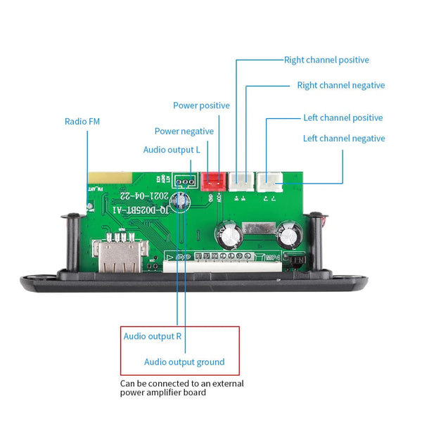 Planet Gates 60W 50W 40W Amplifier Bluetooth 5.0 DIY MP3 WAV Decoder Board DC 12V Wireless Car USB MP3 Player TF Card Slot USB FM with Mic