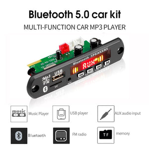Planet Gates 60W 50W 40W Amplifier Bluetooth 5.0 DIY MP3 WAV Decoder Board DC 12V Wireless Car USB MP3 Player TF Card Slot USB FM with Mic