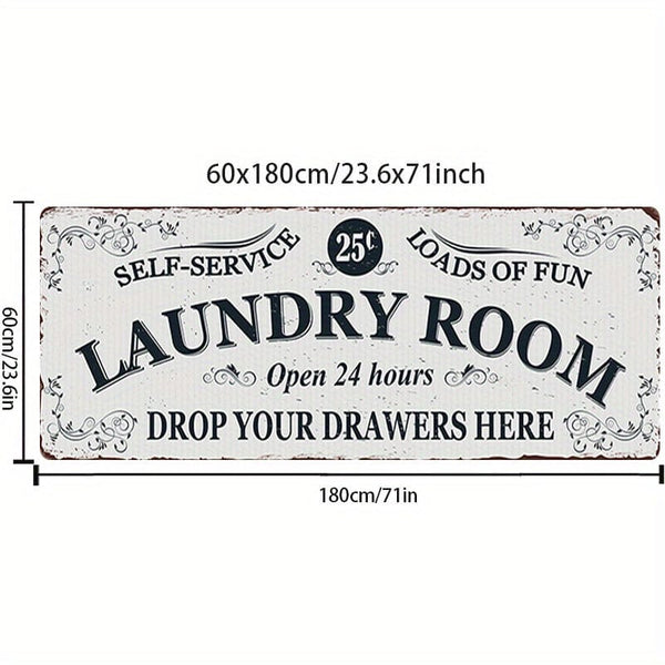 Planet Gates 60x180cm(24x71in) 1pc Waterproof Laundry Room Runner Rug - Non-Slip, Dirt-Resistant, Machine Washable, Entrance Doormat, Kitchen, Living Room, Laundry, Bathroom - 24x71in