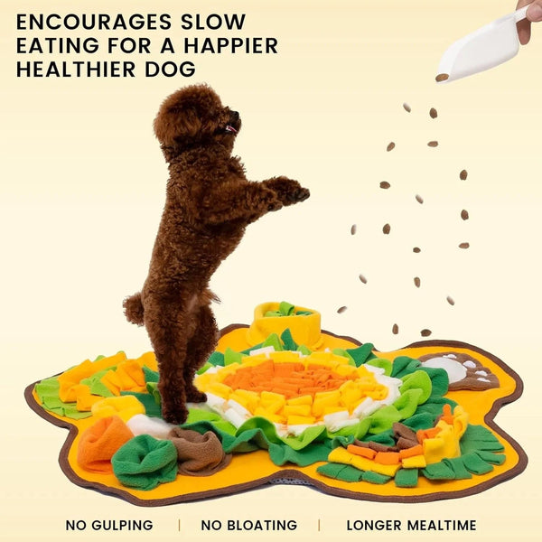 Planet Gates 60x60cm / Flower shape Sniff Mat for Dogs Multi-Functional Dog Feeding Mat Boredom Busters for Dogs with Pupsicles Dog Games and Treat Dispenser